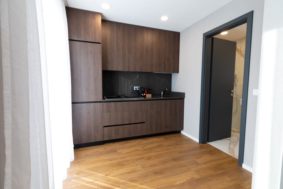 Deluxe Double Room Single Use | Private kitchen | Full-size fridge, stovetop, dishwasher, espresso maker