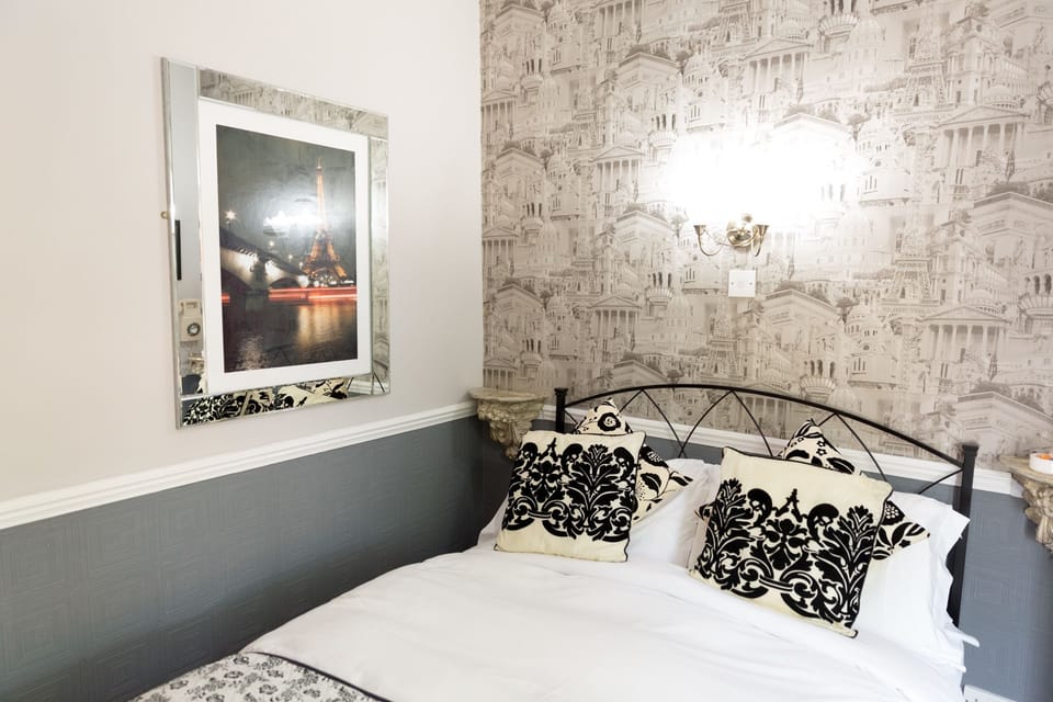 Individually decorated, individually furnished, desk, iron/ironing board