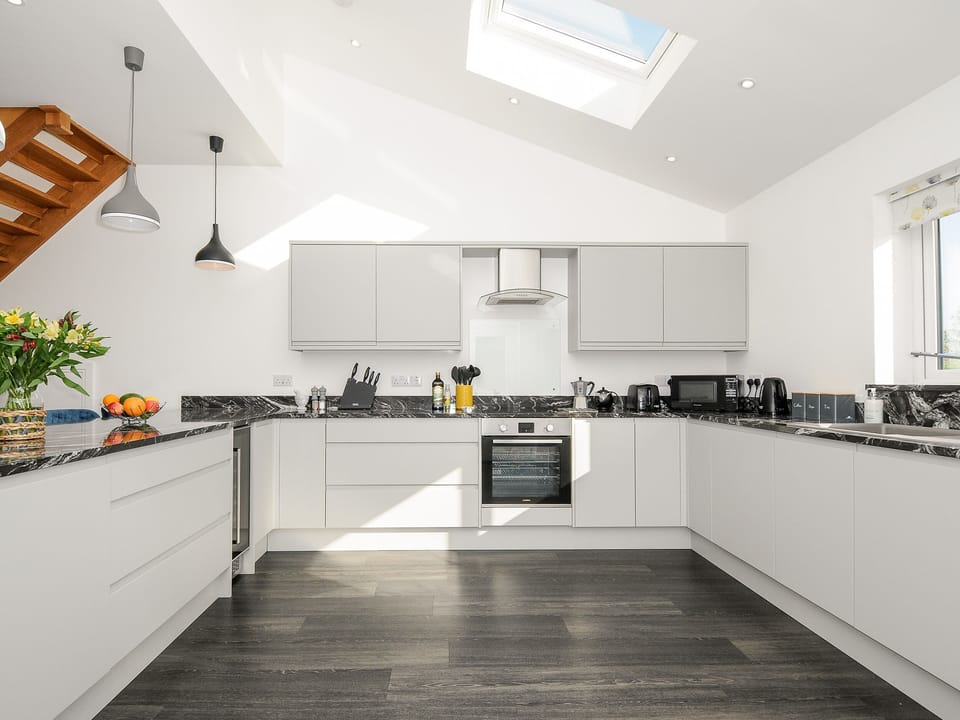 Fridge, dishwasher, electric kettle, toaster