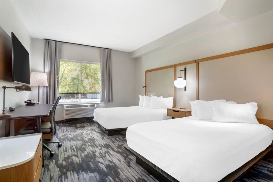 Desk, blackout drapes, iron/ironing board, free WiFi
