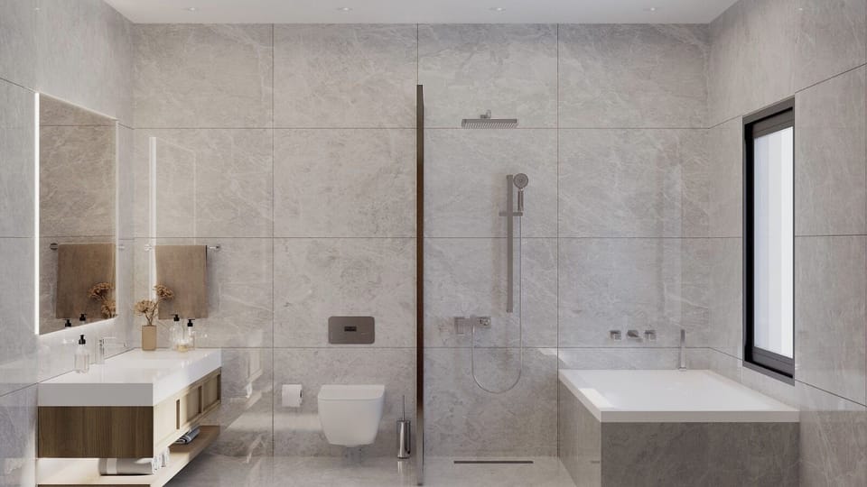 Executive Villa, Sea View | Bathroom | Shower, rainfall showerhead, free toiletries, hair dryer