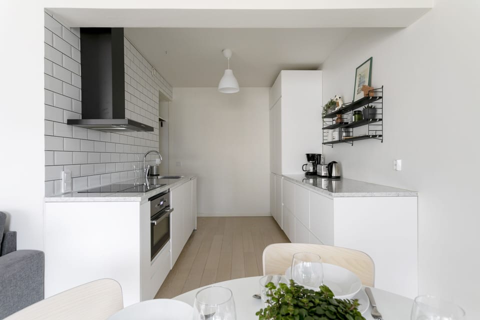 Premium Apartment | Private kitchen | Fridge, microwave, oven, stovetop