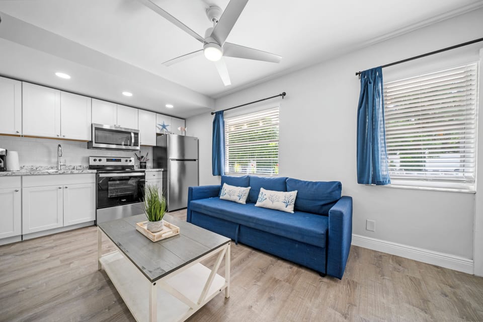 Premium 1-Bedroom Family Suite w/ Kitchen & Sofa Bed | Living area | 42-inch Smart TV with digital channels, TV, Netflix