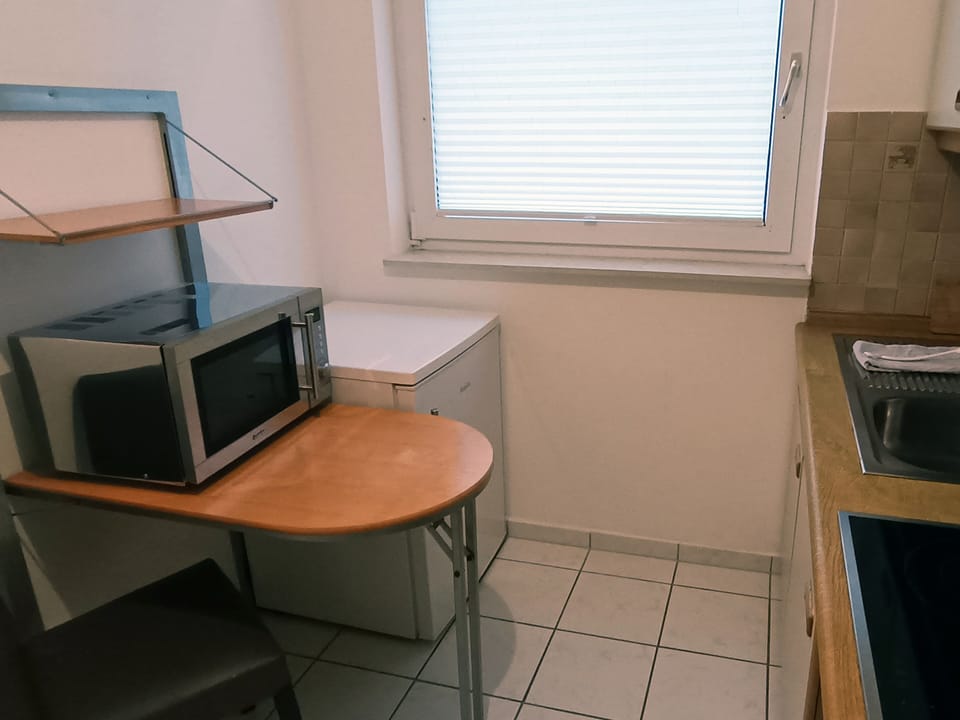 Studio with Terrace | Private kitchen | Fridge, stovetop, cookware/dishes/utensils
