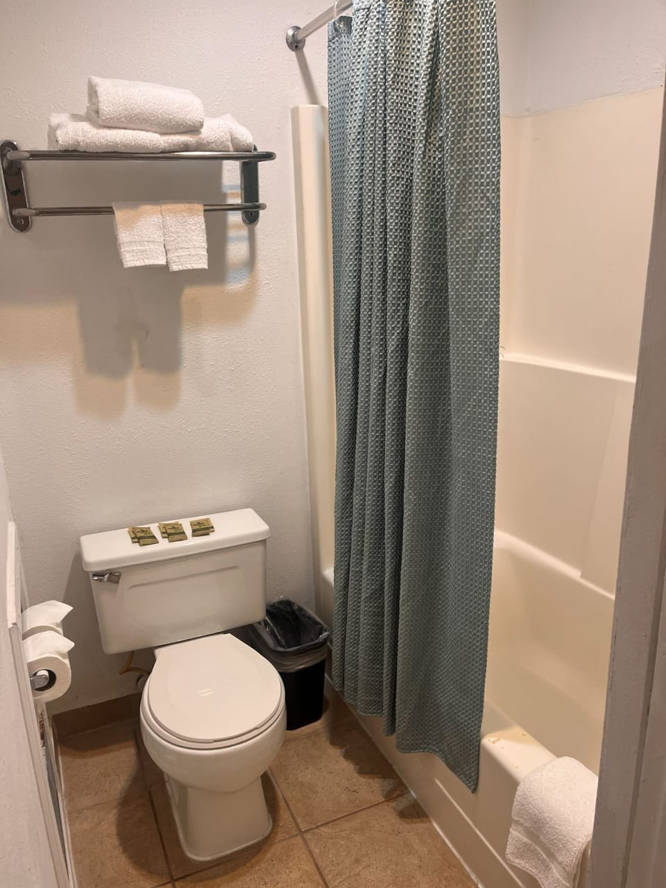 Standard Room, 1 Queen Bed, Non Smoking | Bathroom | Combined shower/tub, free toiletries, towels, soap