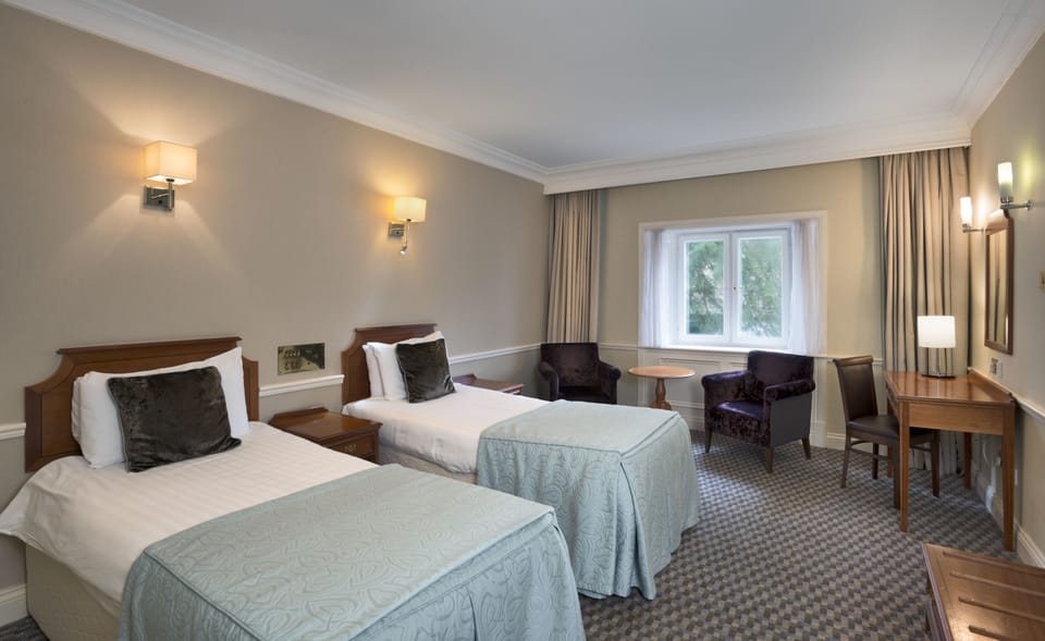 Standard Twin Room | Desk, laptop workspace, blackout drapes, iron/ironing board