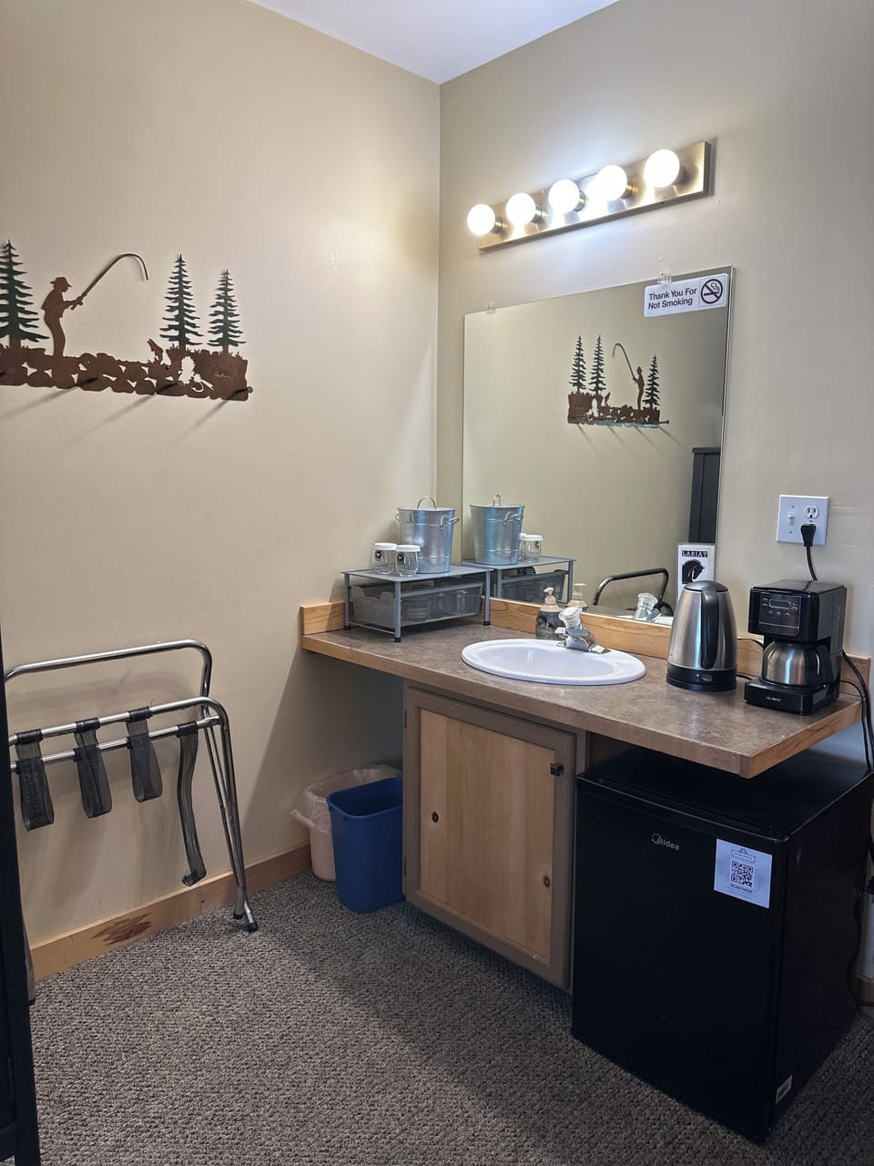 Deluxe Room, 2 Queen Beds, Non Smoking | Private kitchenette | Coffee/tea maker, electric kettle, highchair, cleaning supplies