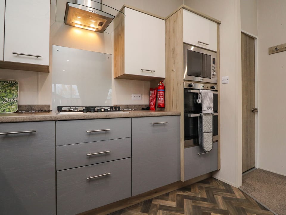 Fridge, dishwasher, electric kettle, toaster