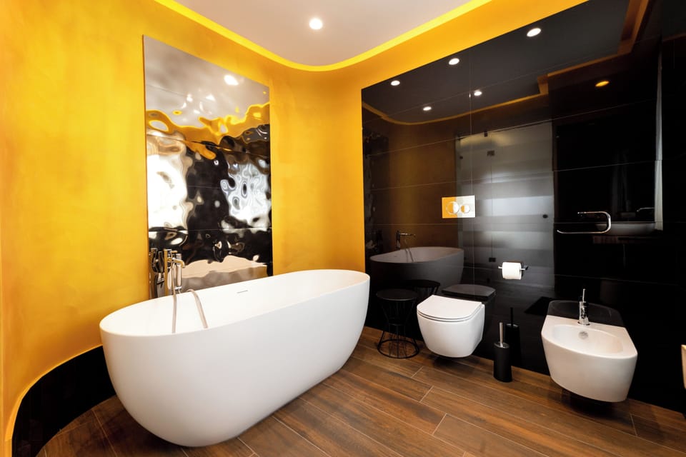 Free toiletries, hair dryer, bidet, towels