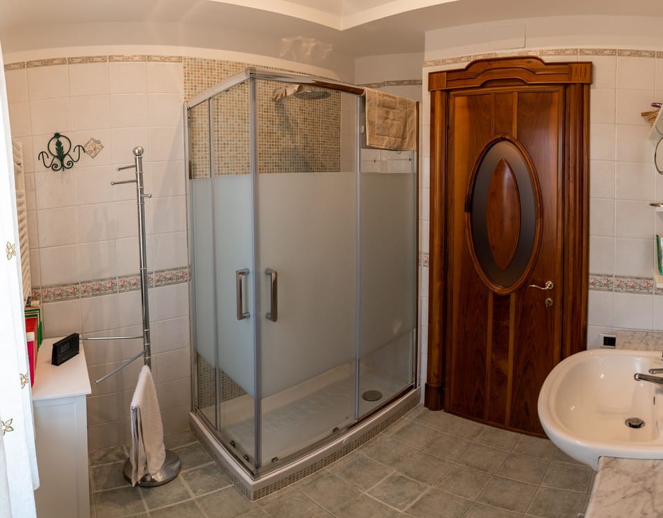Hair dryer, bidet, towels, soap