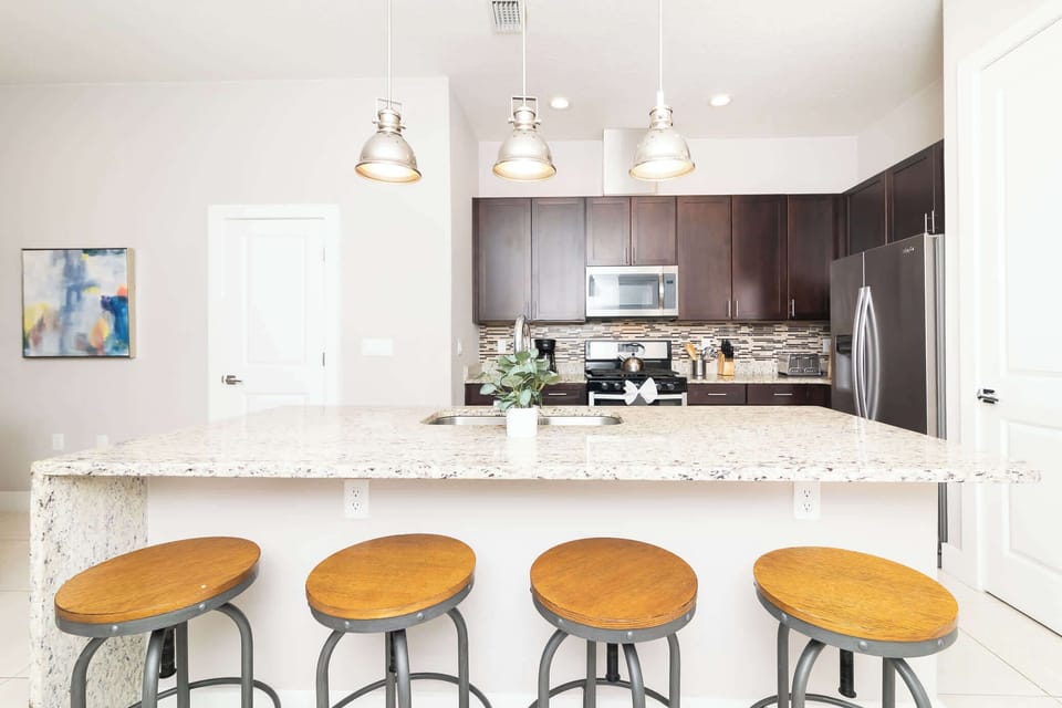 Townhome, Multiple Beds, Patio (Sunrise in Kissimmee) | Private kitchen | Coffee/tea maker, fridge, microwave, oven