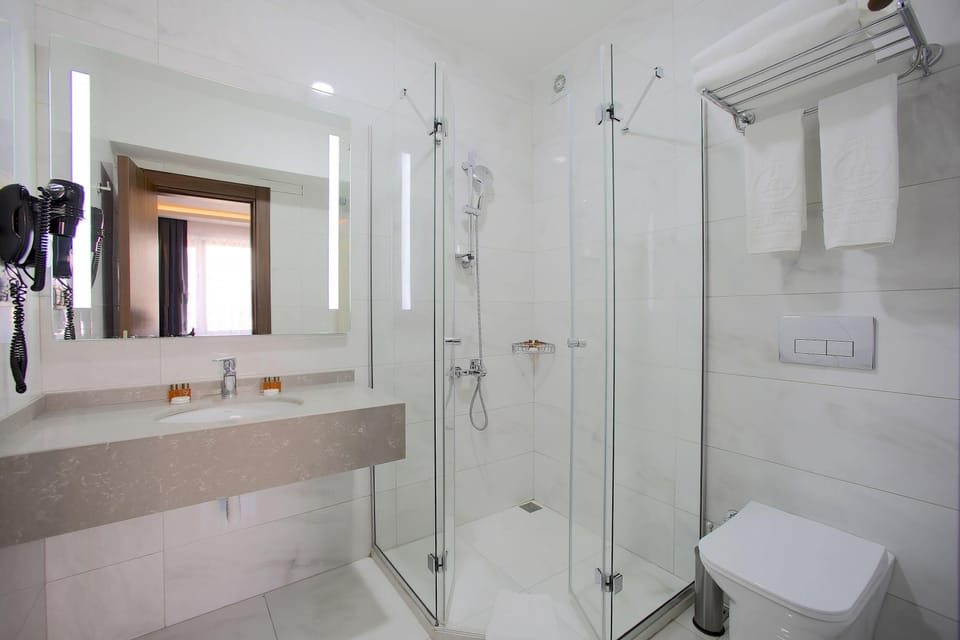 Deluxe Room | Bathroom | Shower, free toiletries, hair dryer, slippers