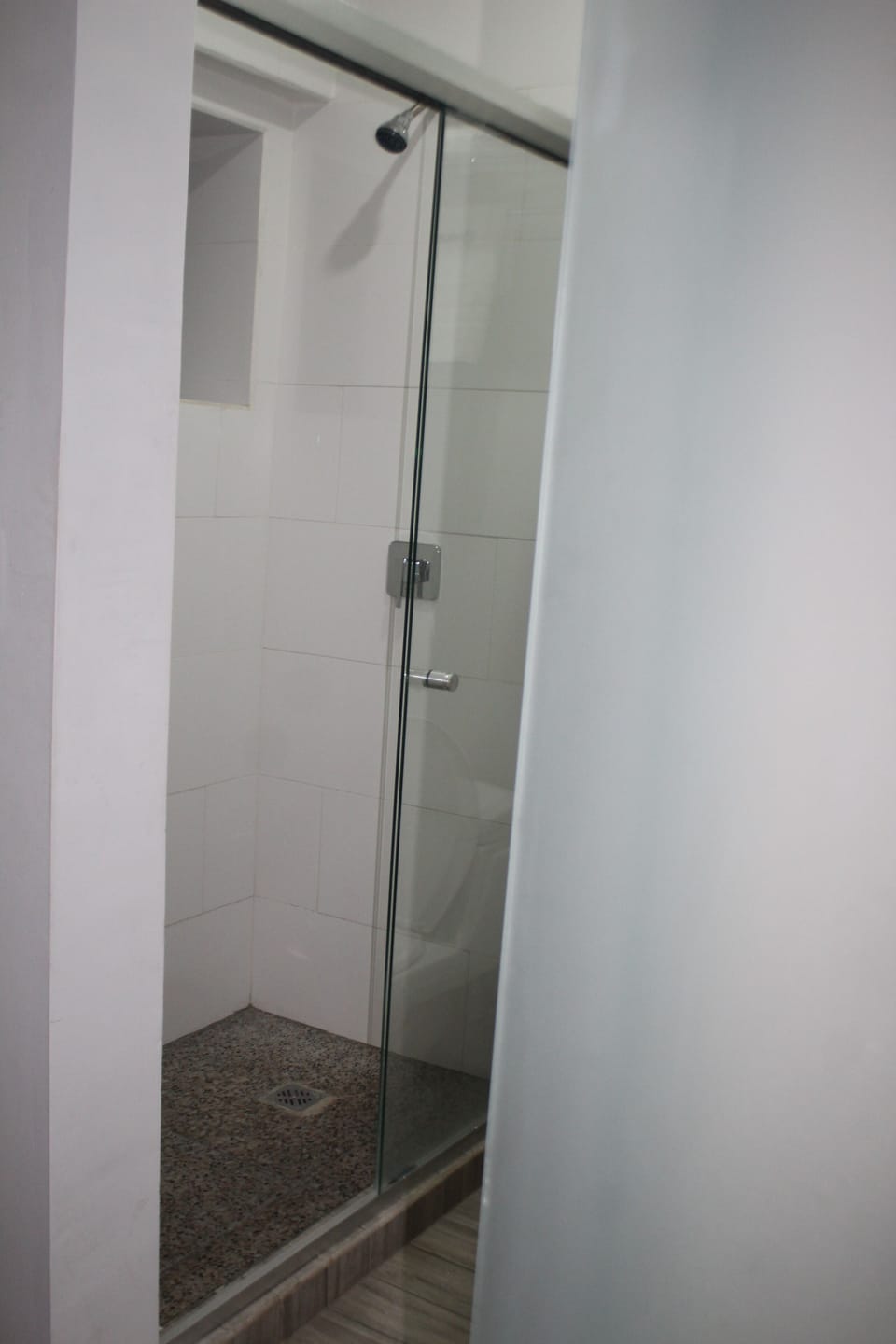 Shower, towels, soap, shampoo