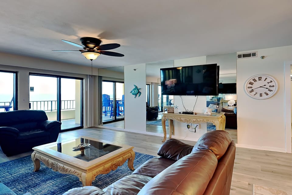 Condo, Multiple Beds, Balcony, Ocean View | Living area | TV