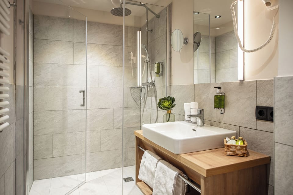 Free toiletries, hair dryer, bathrobes, slippers