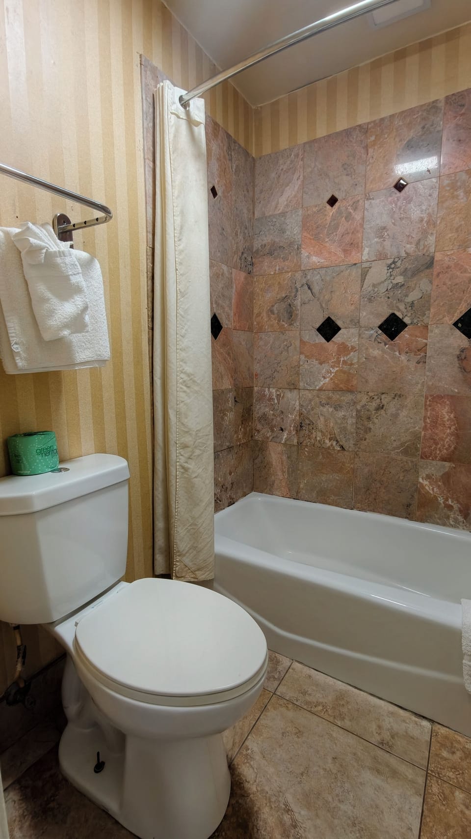 Free toiletries, hair dryer, towels