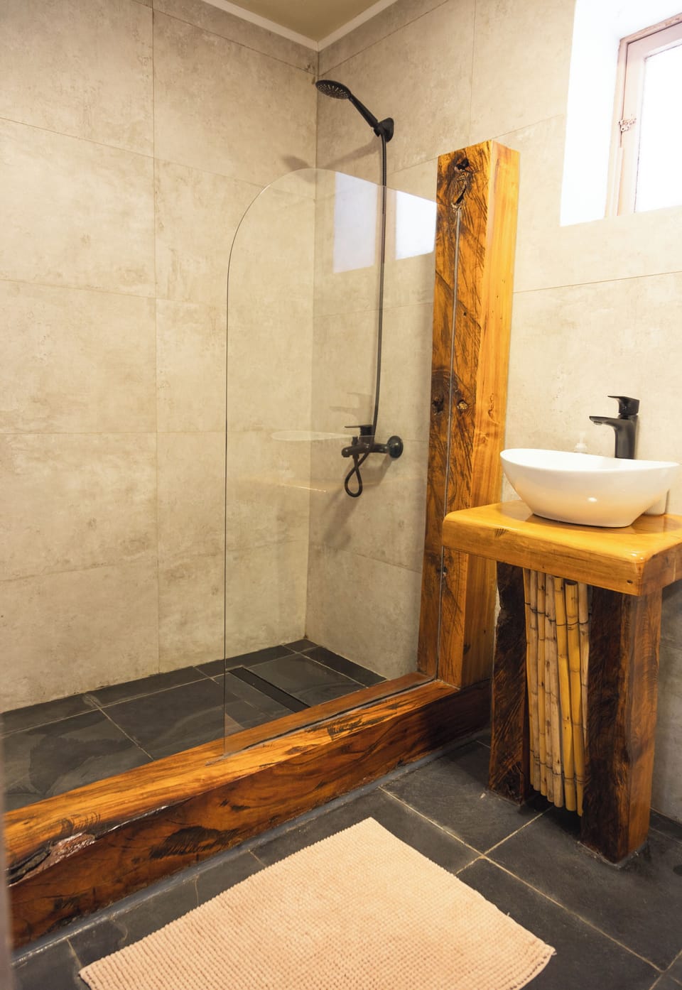 Shower, soap, toilet paper