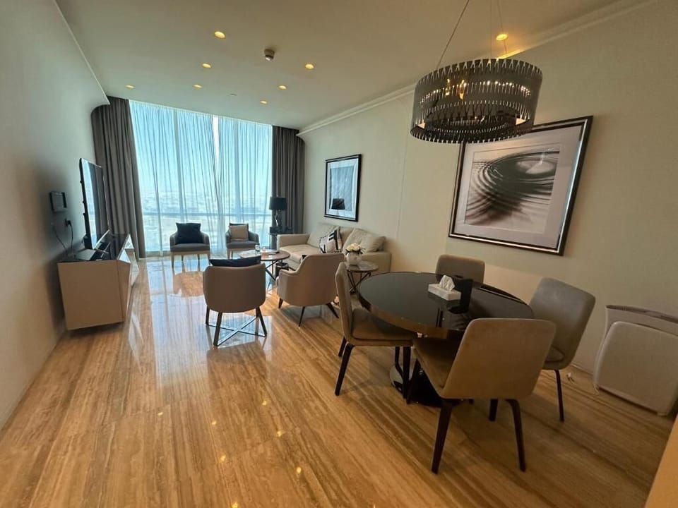Family Apartment | Living area | 50-inch Smart TV with digital channels