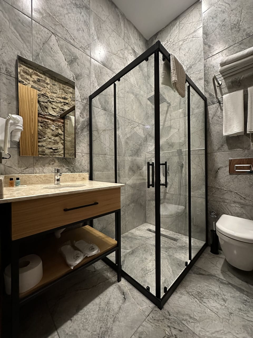 Deluxe Double Room | Bathroom | Shower, rainfall showerhead, free toiletries, hair dryer