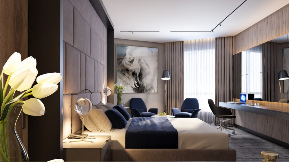 Free minibar, desk, laptop workspace, soundproofing