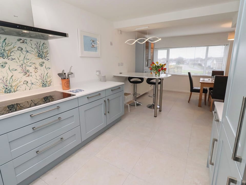 Fridge, dishwasher, cookware/dishes/utensils