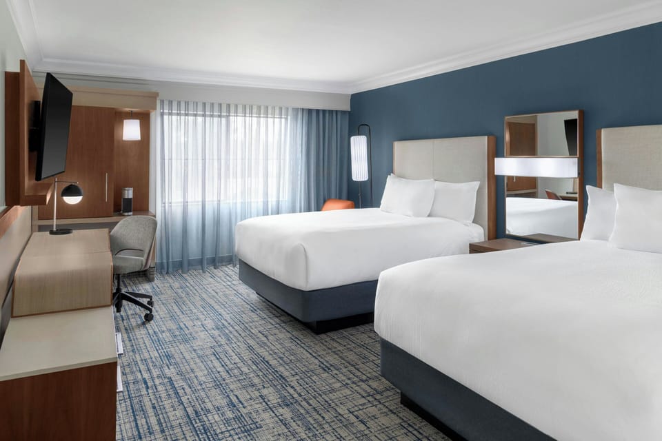 In-room safe, desk, laptop workspace, blackout drapes