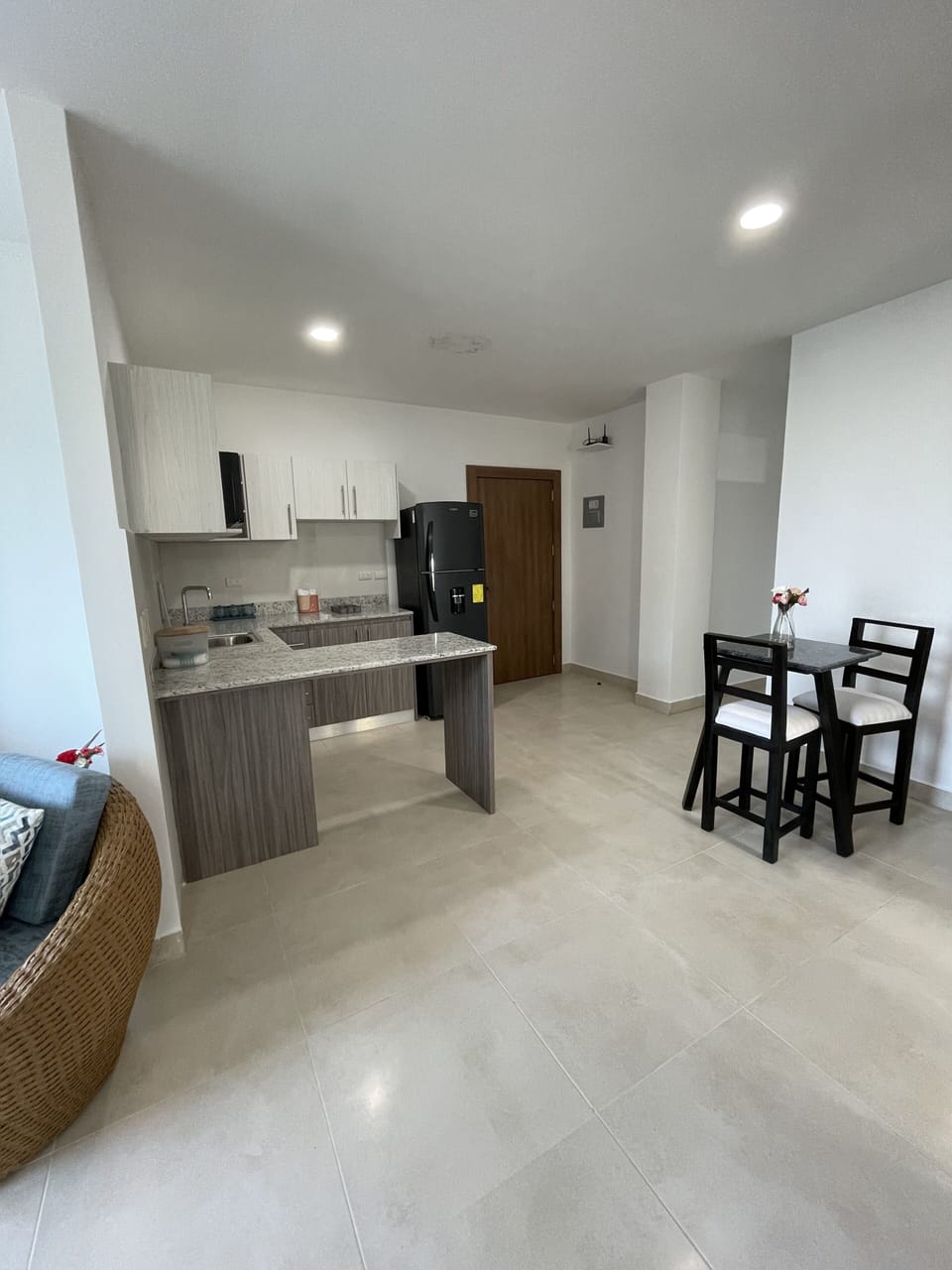 Fridge, cookware/dishes/utensils