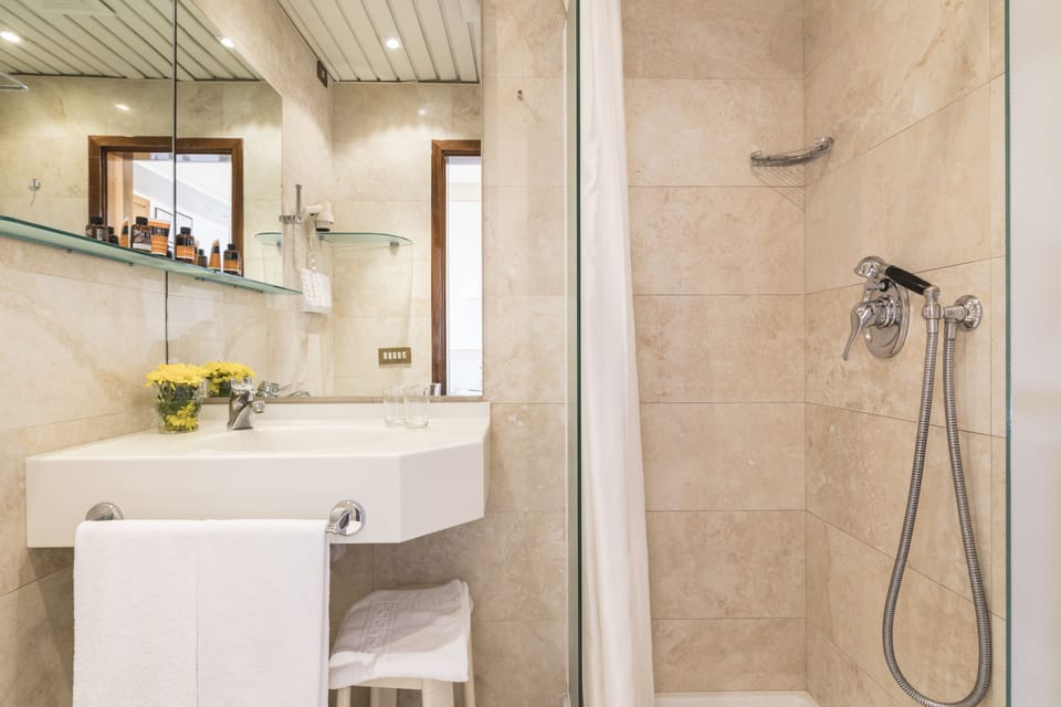 Free toiletries, hair dryer, bidet, towels