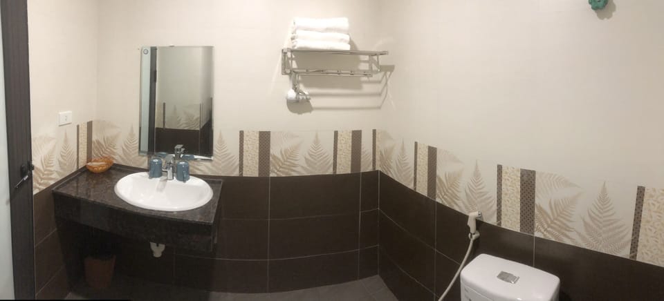 Deluxe Double Room | Bathroom | Shower, rainfall showerhead, free toiletries, hair dryer