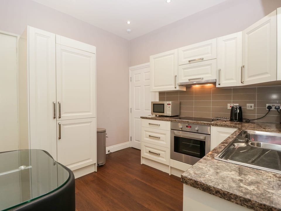 Fridge, dishwasher, electric kettle, toaster