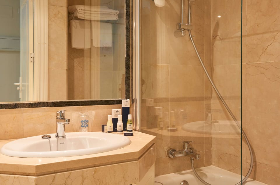 Free toiletries, hair dryer, bidet, towels