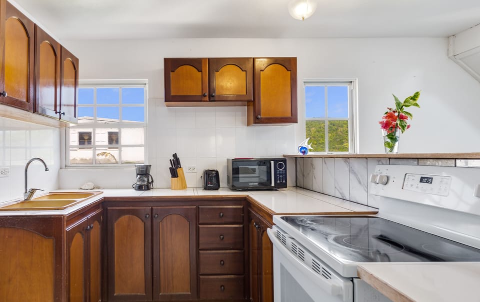 Deluxe Duplex | Private kitchen | Full-size fridge, microwave, oven, coffee/tea maker