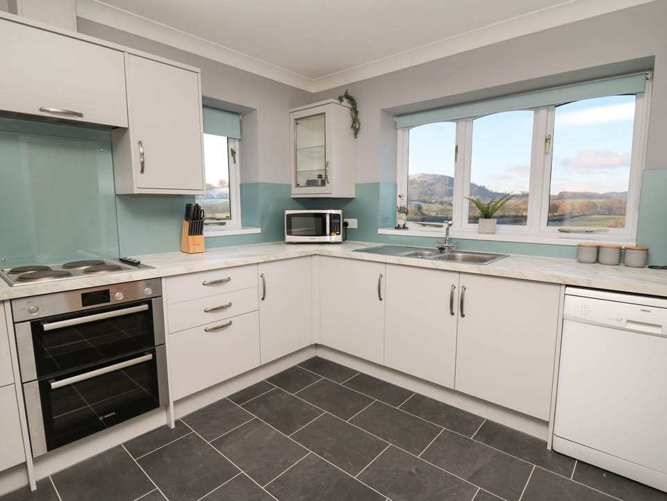 Fridge, dishwasher, electric kettle, toaster