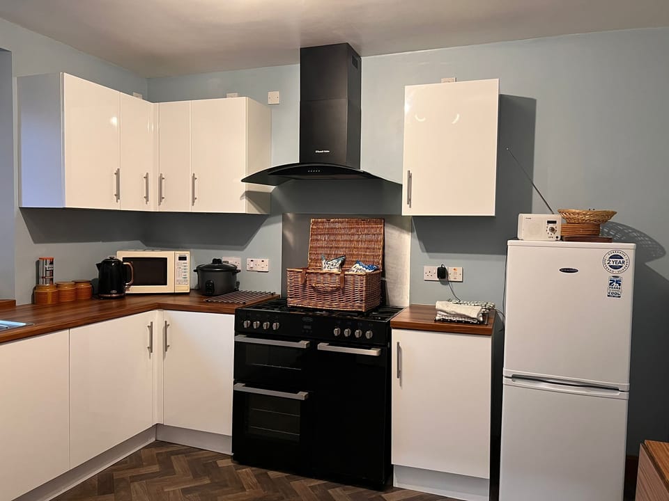 Fridge, microwave, stovetop, dishwasher