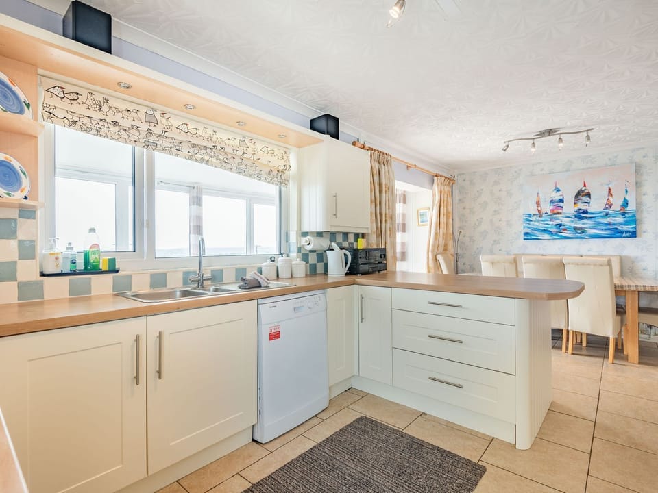 Fridge, dishwasher, electric kettle, toaster