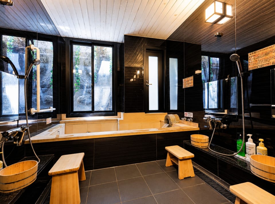 Shower, hair dryer, slippers, electronic bidet