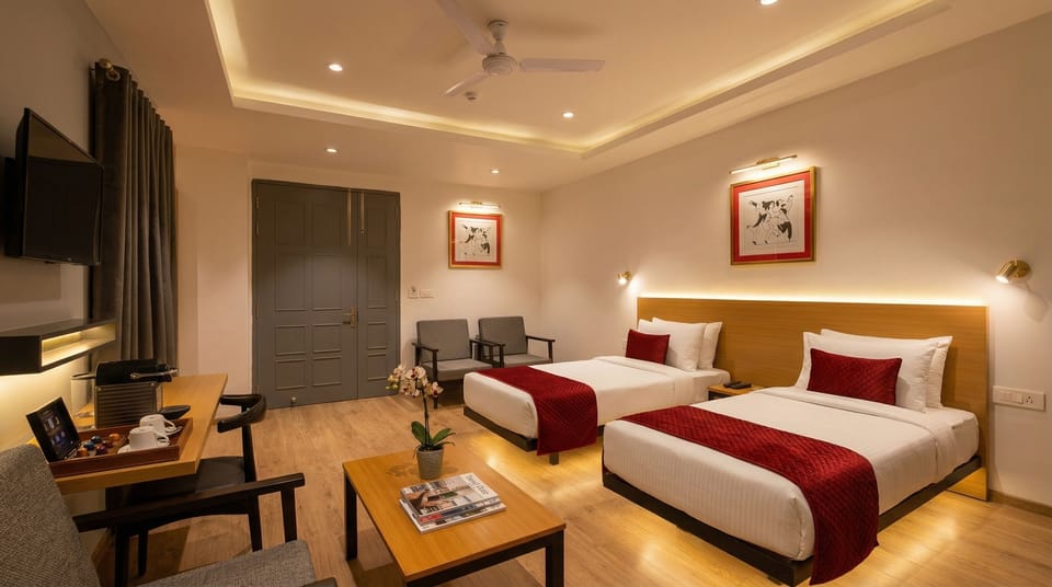 Super Deluxe Room with Free WiFi | Premium bedding, down comforters, memory foam beds, desk