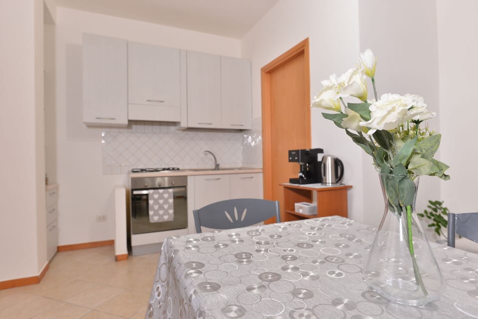 Basic Apartment | Private kitchen | Full-size fridge, microwave, oven, espresso maker