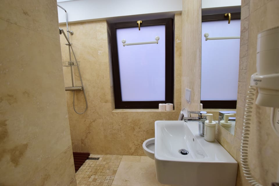 Comfort Double Room | Bathroom | Shower, hair dryer
