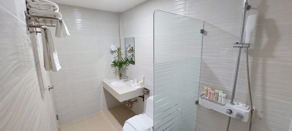 Deluxe Single Room | Bathroom | Shower, rainfall showerhead, free toiletries, hair dryer