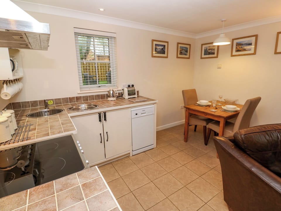 Fridge, dishwasher, electric kettle, toaster
