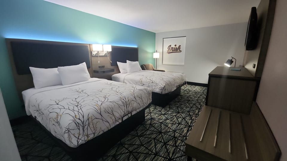 Room, 2 Queen Beds, Non Smoking | Desk, blackout drapes, iron/ironing board, free WiFi