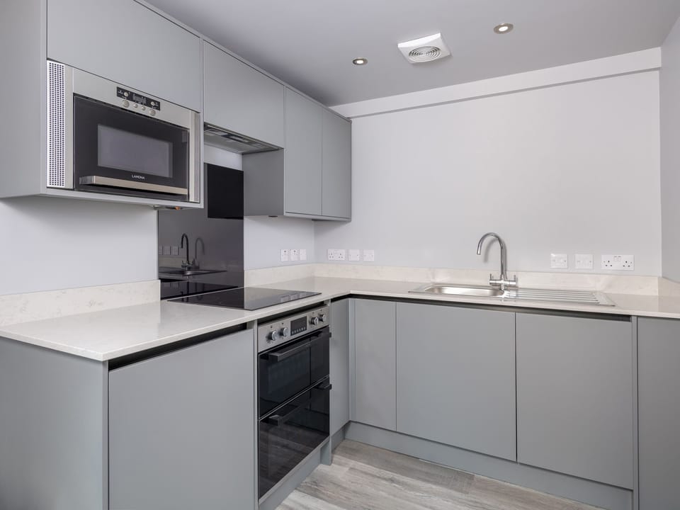 Fridge, dishwasher, electric kettle, toaster