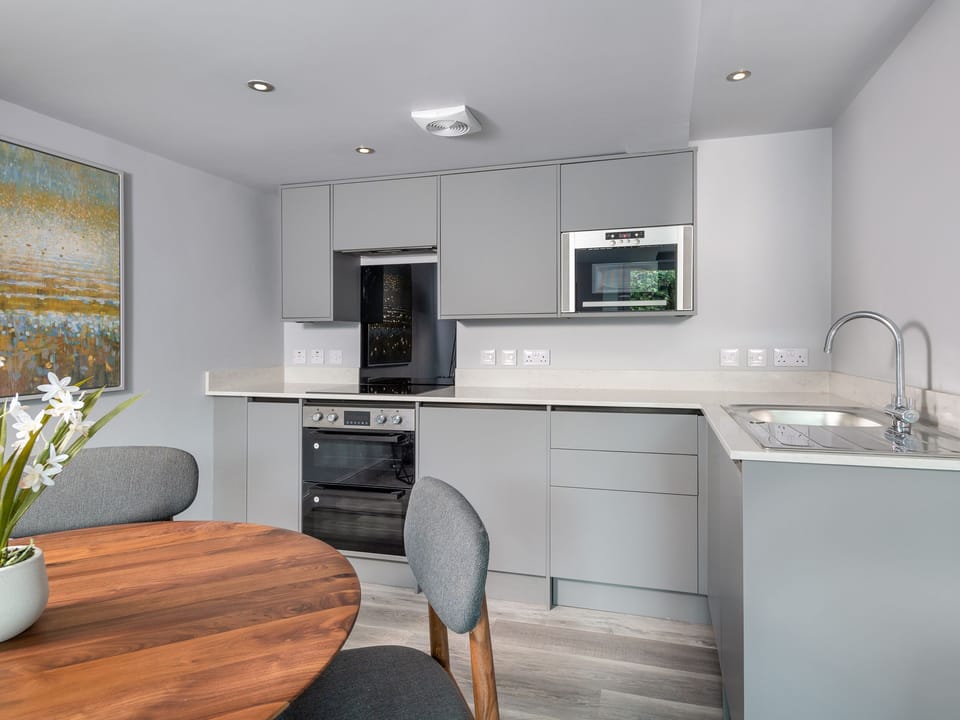 Fridge, dishwasher, electric kettle, toaster