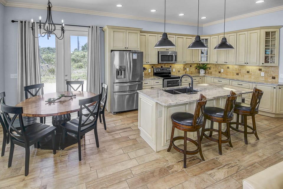 House, Multiple Beds, Pool Access, Ocean View (21806 Webb Street) | Private kitchen | Fridge, microwave, oven, stovetop