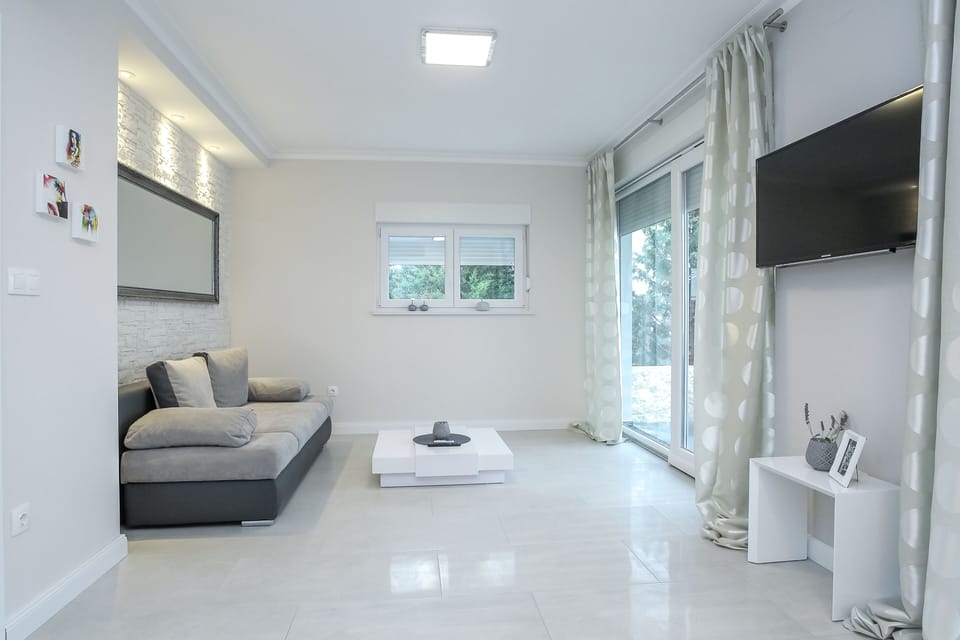Deluxe Apartment | Living area | 55-inch flat-screen TV with satellite channels, TV