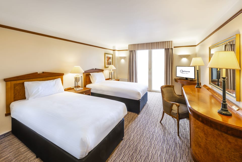 In-room safe, desk, laptop workspace, soundproofing