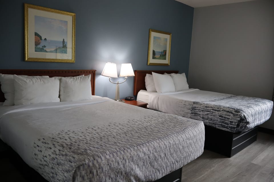 Room, 2 Queen Beds, Non Smoking | Desk, iron/ironing board, free WiFi, bed sheets