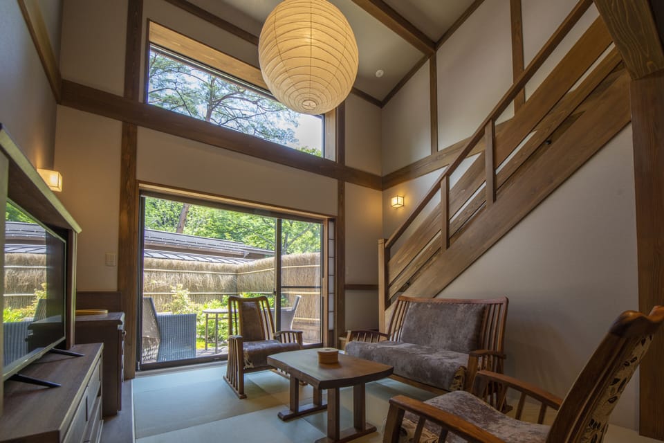 (Suite)Maisonette Room with Open-air Bath(Check in15:00/out11:00)-Dinner 17:30 or 20:00,Non Smoking | Minibar, in-room safe, WiFi (free), bed sheets