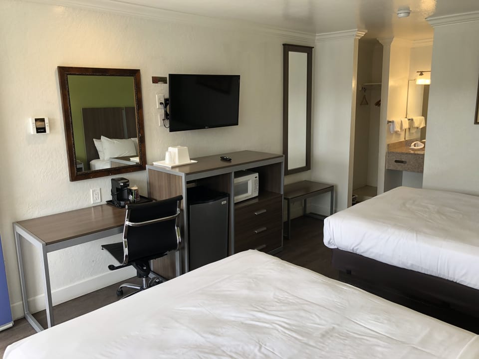 Deluxe Room, 2 Queen Beds, Non Smoking | Desk, iron/ironing board, free WiFi, wheelchair access